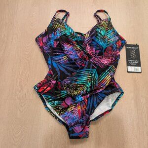 16 Miraclesuit Women's Swim Caliente Tropica Bonita Underwire Bra Tummy Control